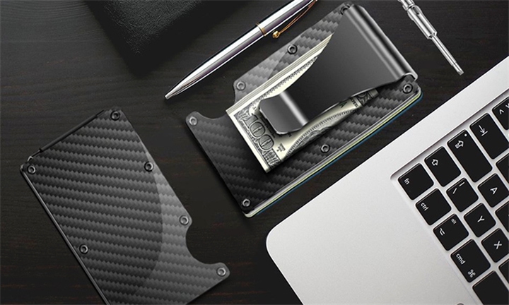 Hyperli Carbon Fiber Credit Card Wallet Money Clip For R329 - 