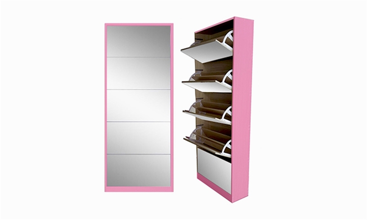 Hyperli 5 Door Mirror Shoe Storage Cabinet For R1149